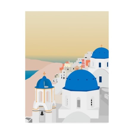 Gurli Soerensen 'Travel Europe Santorini' Canvas Art,14x19